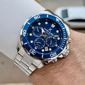 Daniel Klein DK.1.10856.3 Parliament Mavisi Gümüş Fosforlu Aktif Göstergeli Çelik Kordonlu Erkek Kol Saati - 4