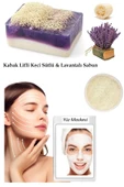 3'lü Set Kabak Lifli Yüz Pedi Kabak Lifli Keçi Sütlü Lavanta Sabun Canlandırıcı Cilt Bakım Yüz Maske - 4
