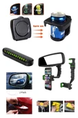 6 Parça Araç İçi Gereçler Bardak Tutucu Numaratör Bez Telefon Tutucu ve Kapı Ayna Koruyucu Film Set - 1