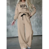 Lucky Life Kadın Uzun Kollu Nope Baskılı Beli Ribanalı Ikili Takım - 1