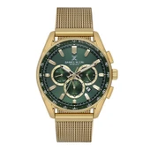 Daniel Klein DK.1.10880.5 Yeşil Gold Fonksiyonlu Takvimli Hasır Kordonlu Erkek Kol Saati thumbnail 1