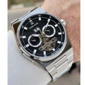 Daniel Klein DKE.1.14014.2 Gümüş Siyah Ay Gün Takvimli Fonksiyonlu Çelik Kordonlu Tourbillon Otomatik Erkek Kol Saati - 3