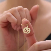 925 Ayar Gümüş Yeni Yıl Bal Kabağı Kolye - 1