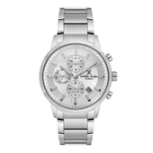 Daniel Klein DK.6.10924.1 Komple Gümüş Dikey Aktif Fonksiyonlu Takvimli Çelik Kordonlu Erkek Kol Saati - 1