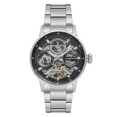 Daniel Klein DKE.1.14043.2 Siyah Gümüş Skeleton Ay Güneş Takvimli Çelik Kordonlu Otomatik Erkek Kol Saati - 1