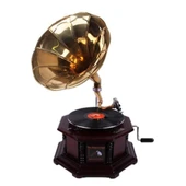 Gramofon Kurmalı Plak Çalar Sekizgen 533 ASIG527 thumbnail 1