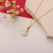 925 Ayar Gümüş Beyaz Mineli Kardan Adam Kolye thumbnail 3