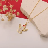 925 Ayar Gümüş Beyaz Mineli Melek Kolye thumbnail 3