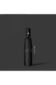 Siyah 8 Telli Şemsiye Unisex Rüzgara Dayanıklı Kırılmayan Erkek Kadın Tam Otomatik Şemsiye 98x58 cm thumbnail 1