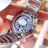 Daniel Klein DKE.1.14043.4 Yeşil Gold Gümüş Skeleton Ay Güneş Takvimli Çelik Kordonlu Otomatik Erkek Kol Saati thumbnail 4