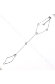 Zirkon Taşlı, Yuvarlak Model, Paslanmaz Çelik Şahmeran 7, Gümüş Renk - 4