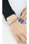 Charm Taşıyıcı, Paslanmaz Çelik, Pan Bileklik 141, Küre Klipsli, 17cm, Gümüş renk - 8