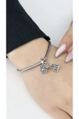Charm, Kararmayan Çelik, Kale ve Yıldız Detaylı (BİLEKLİK DAHİL DEĞİLDİR!!), Gümüş Renk, Model12 thumbnail 2