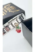 Charm, İtalyan Bileklik için, Kararmayan, Çilek Detaylı, BİLEKLİK DAHİL DEĞİL, Gümüş Renk, Model29 thumbnail 2