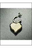 Küpe, Kararmayan Paslanmaz Çelik, Kalp Detaylı, Gümüş Renk, Model419 thumbnail 3