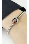 Charm, Zirkon Taşlı, Kararmayan, Kalp ve Sonsuz Aşk, BİLEKLİK DAHİL DEĞİL, Gümüş Renk, Model19 thumbnail 3