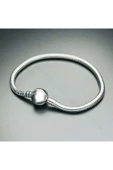 Charm Taşıyıcı, Paslanmaz Çelik, Pan Bileklik 141, Küre Klipsli, 17cm, Gümüş renk - 4