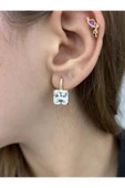Küpe, Zirkon Taşlı, Kararmayan Paslanmaz Çelik, Baget Model, Altın Renk, Model60 thumbnail 4