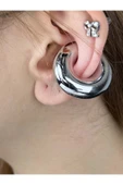 Küpe, Kararmayan Paslanmaz Çelik, Kıkırdak bölgesi, Halka Model, Gümüş Renk, Model409 thumbnail 1