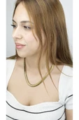 Kolye, Kararmayan Paslanmaz Çelik, Kalın İtalyan Zinciri, Altın Renk, Model160 thumbnail 1