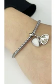İçinden İnci Çıkan Midye, Pan Bileklik İçin Çelik Charm 45, Gümüş Renk (BİLEKLİK DAHİL DEĞİLDİR!!) - 2
