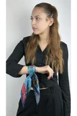 Çok Renkli, Piliseli (Katlamalı) Fular 30, 48cmx48cm - 1