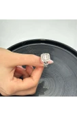 Yüzük, Zirkon Taşlı, Kararmayan Çelik, Ölçü Ayarlanabilir, Gümüş Renk, Model73 thumbnail 2
