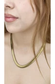 Kolye, Kararmayan Paslanmaz Çelik, Kalın İtalyan Zinciri, Altın Renk, Model160 thumbnail 2