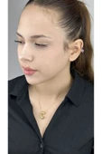 Harf Kolye, Kararmayan Paslanmaz Çelik, C Harf, Balon Formlu, Altın Renk, Model144 thumbnail 2