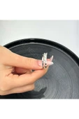 Yüzük, Zirkon Taşlı, Kararmayan Çelik, Ölçü Ayarlanabilir, Gümüş Renk, Model76 thumbnail 2