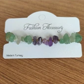 Aventurin & Ametist Doğal Taş Enerji Bilekliği - 5137 7 Çakra thumbnail 1