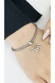 Charm, Zirkon Taşlı, Kararmayan, Seni Seviyorum Detaylı, BİLEKLİK DAHİL DEĞİL, Gümüş Renk, Model42 thumbnail 2