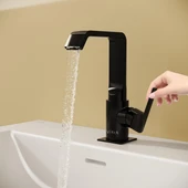 VitrA Suit A4261639 Lavabo Bataryası Yandan, Parlak Siyah thumbnail 3