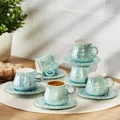 emsan teşvikiye 6 kişilik porselen kahve fincan takımı TURKUAZ thumbnail 1