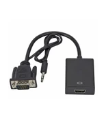 Vga to Hdmı Full Hd 1080p/60Hz Dönüştürücü Kablo 50 Cm Görüntü Ve Ses Çevirici + Audio Aux Ses Kablo thumbnail 3