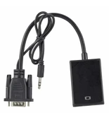 Vga to Hdmı Full Hd 1080p/60Hz Dönüştürücü Kablo 50 Cm Görüntü Ve Ses Çevirici + Audio Aux Ses Kablo thumbnail 6