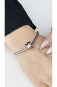 Kahve, Pan Bileklik için Çelik Charm 39, Kasa Gümüş Renk (BİLEKLİK DAHİL DEĞİLDİR!!) - 1