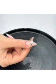 Zirkon Taşlı Altın Kaplama Paslanmaz Yüzük 3, Pembe (ROSE) Renk - 2