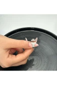 Zirkon Taşlı Yüzük 80, Gümüş Renk, Ayarlanabilir - 2