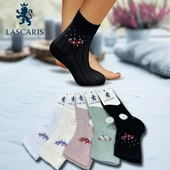 Lascaris Kadın 12’li Taş İşlemeli Floral Soket Çorap thumbnail 3