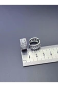 Zirkon Taşlı, Geniş Halka Model Paslanmaz Çelik Küpe 590 - 4
