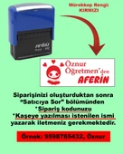 Öğretmen Kaşesi - Aferin, 912 (51mm x 19mm) Kırmızı Keçeli Otomatik Kaşe thumbnail 1
