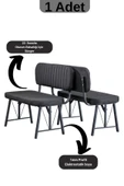 Elfin Mutfak , Yemek Odası Bahçe Balkon Otel Restoran Kafe Bench, Puf, Sırtlı Bench -1 Adet Siyah - 2