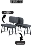 Elfin Mutfak , Yemek Odası Bahçe Balkon Otel Restoran Kafe Bench, Puf, Sırtlı Bench -1 Adet Antrasit - 2