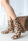 Birta Leopar Cilt Streç Topuklu Bot thumbnail 1