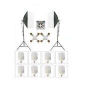 4 Duylu Softbox (2 Adet) + 2 M Işık Ayağı +8 Adet 20 Wat Led Lamba (toplam 14 400 Lümen) - 1