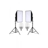 Ikili Softbox Seti ( 50x70 Cm) Lambalı Toplam 9000 Lümen - 1