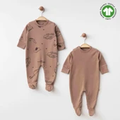 Lenaca Eslenza Baby Organik 2'li Tulum 0049 Kahve thumbnail 1