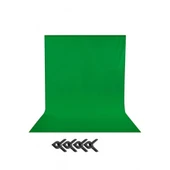 Green Screen Yeşil Fon Perde Chromakey Greenbox (2x4m)+4 Adet Mandal - 1