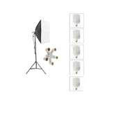 5 Duylu Softbox ,2m Işık Ayağı , 5x20 Wat Led Lamba (9000 Lümen) - 1